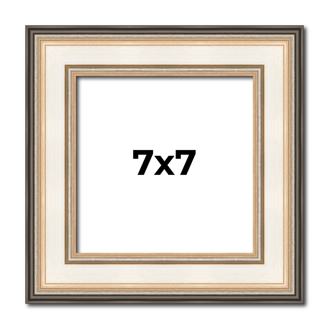 Square Contemporary Silver Picture Frame - UV Acrylic, Foam Board Backing, Hanging Hardware